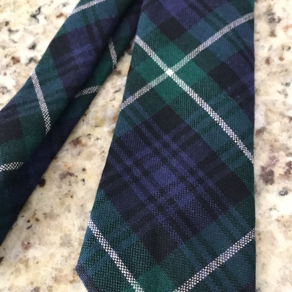 Vintage 100% Wool Ingles Buchan Made in Scotland Lamont Plaid Tartan Tie - Picture 2 of 6
